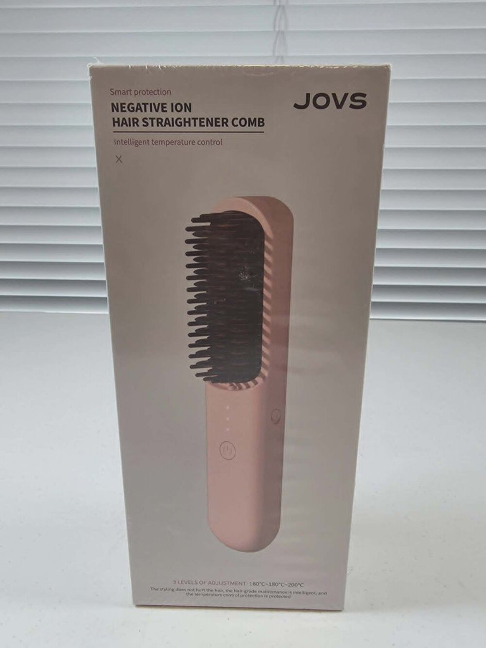 JOVS HAIR STRAIGHTENER COMB BRUSH NEGATIVE ION CORDLESS NEW SEALED